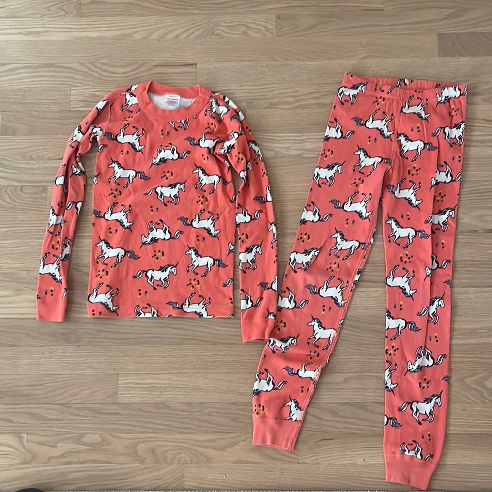 Hanna Anderson Unicorn Pajamas Sz, 10 youth